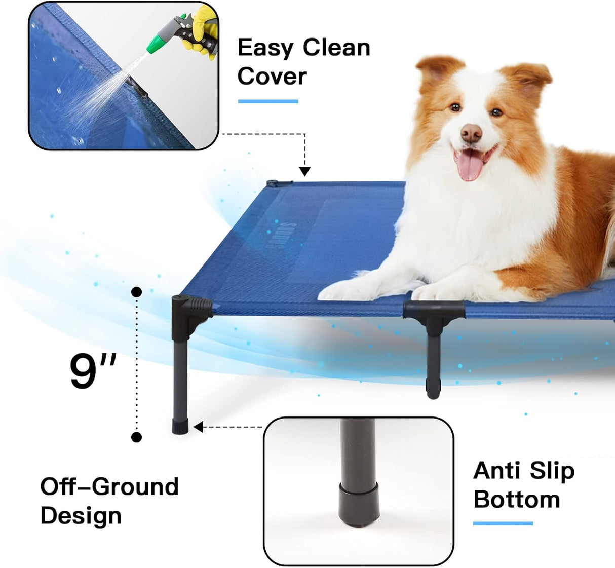 Cama Elevada para Perros Suddus, Impermeable, XL, Portátil