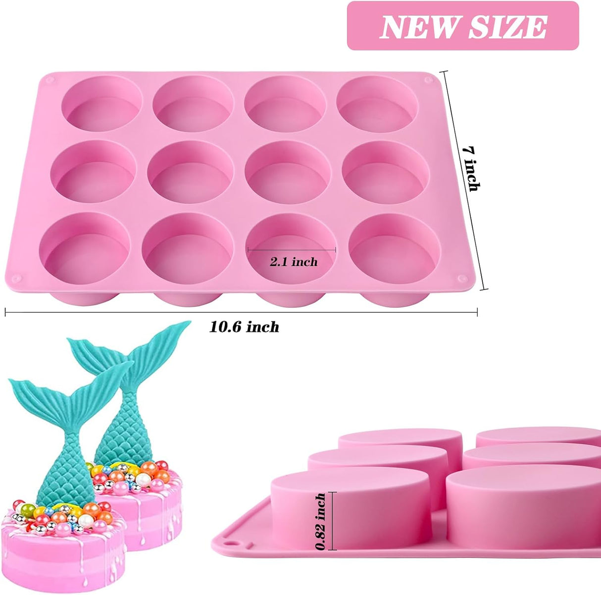 Moldes redondos de silicona para galletas y mini pasteles