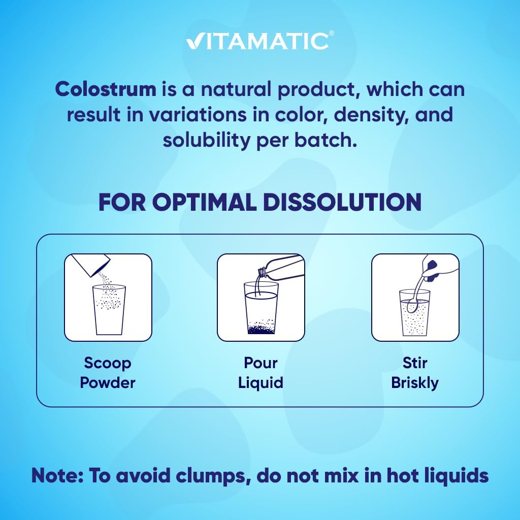 Colostro Bovino Vitamatic - Salud Digestiva y Recuperación 30 Serv.