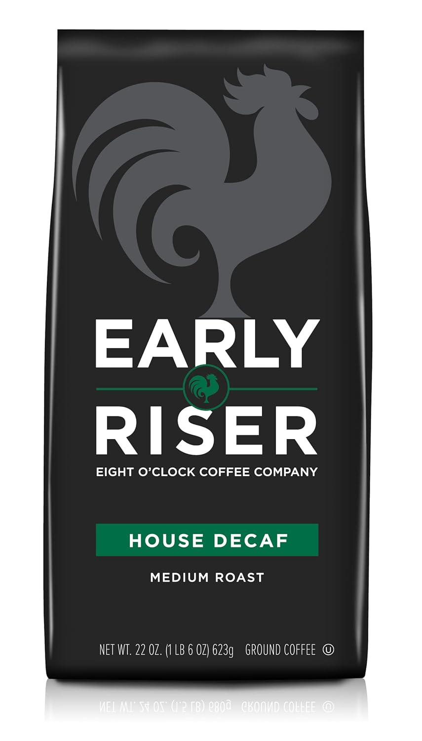 Café Molido Descafeinado Early Riser, 22 Onzas, Sabor Suave