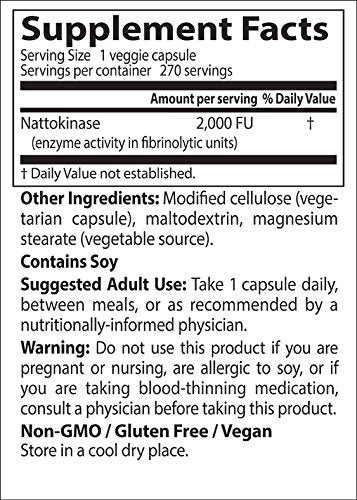 Best Nattokinase, Sin OGM, Vegano, Sin Gluten,