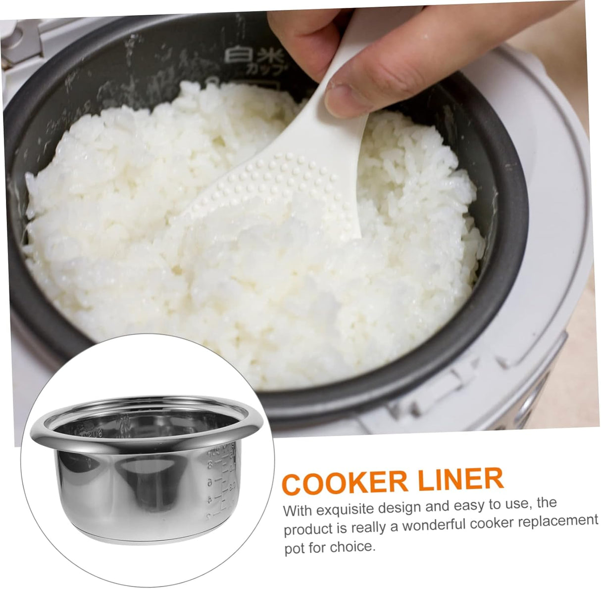 Repuesto Olla Arroz 2 Tazas, Acero Inoxidable, Accesorios