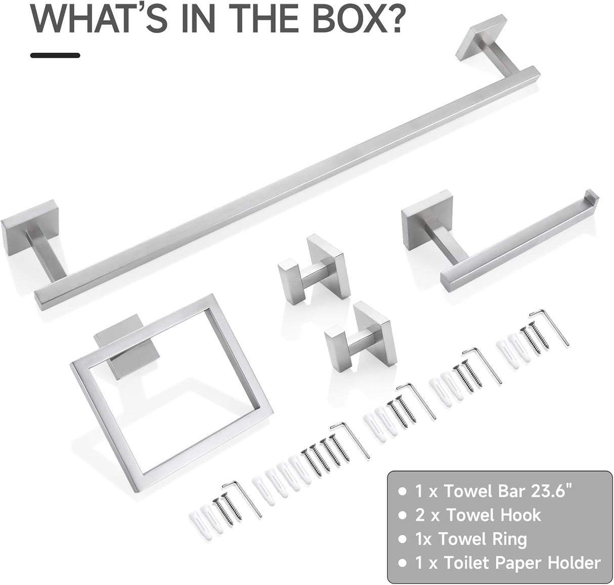 Juego de Accesorios de Baño Montados en Pared SUS304 5 Piezas