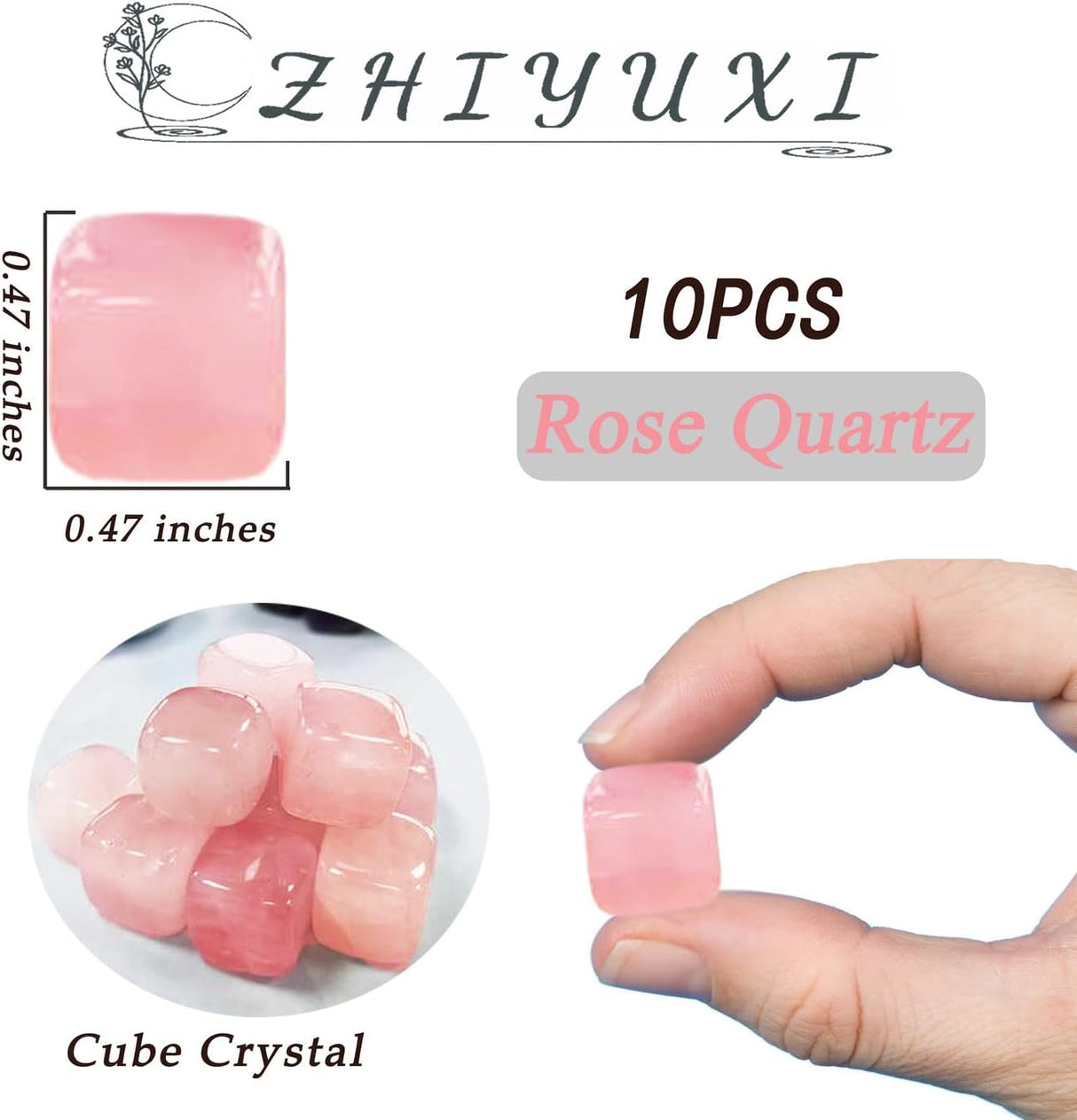 Juego de 10 cristales curativos de cuarzo rosa a granel
