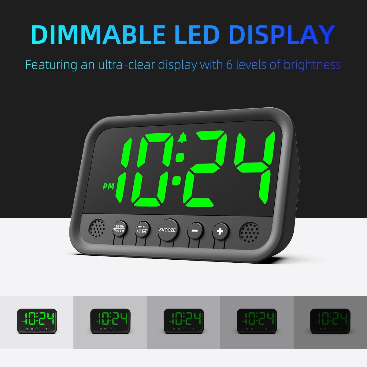 Reloj Digital LED Pequeño con Alarma Fuerte y Función Snooze