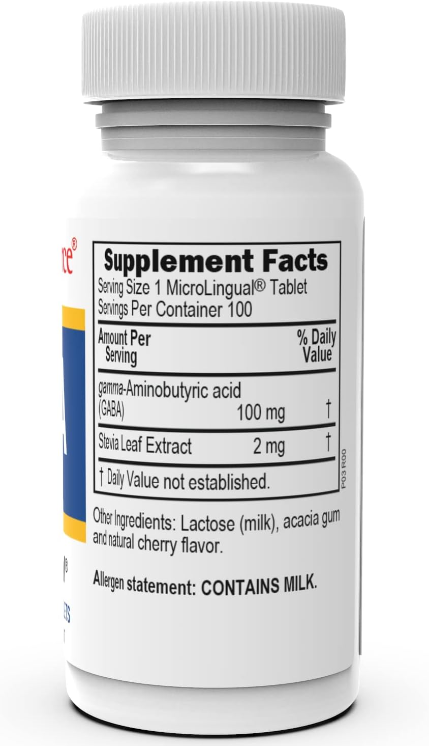 Suplemento GABA microlingües de 100 mg de disolución rápida