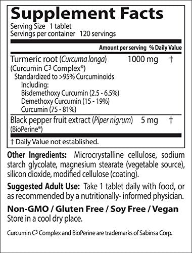 Doctor's Best Curcumin From 1000 mg, 120 Tabletas
