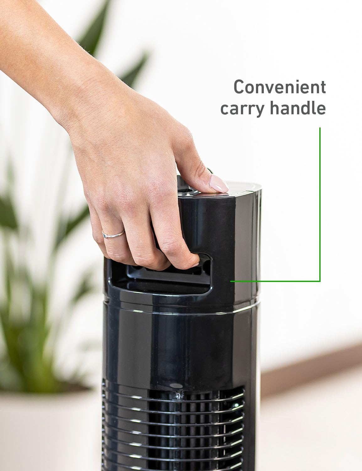 HOLMES Ventilador Torre Manual 31, 3 Velocidades, Oscilación 70°