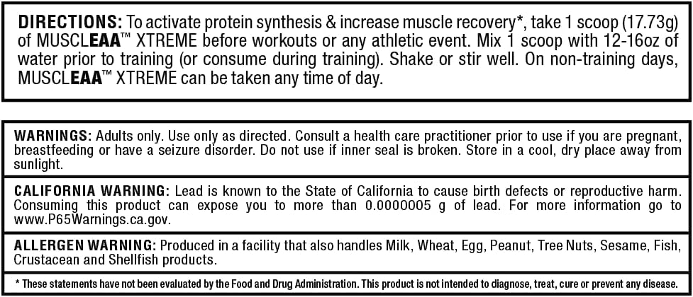 ALLMAX MUSCLEAA Xtreme - EAAs, BCAAs, Hidratación - 532 g