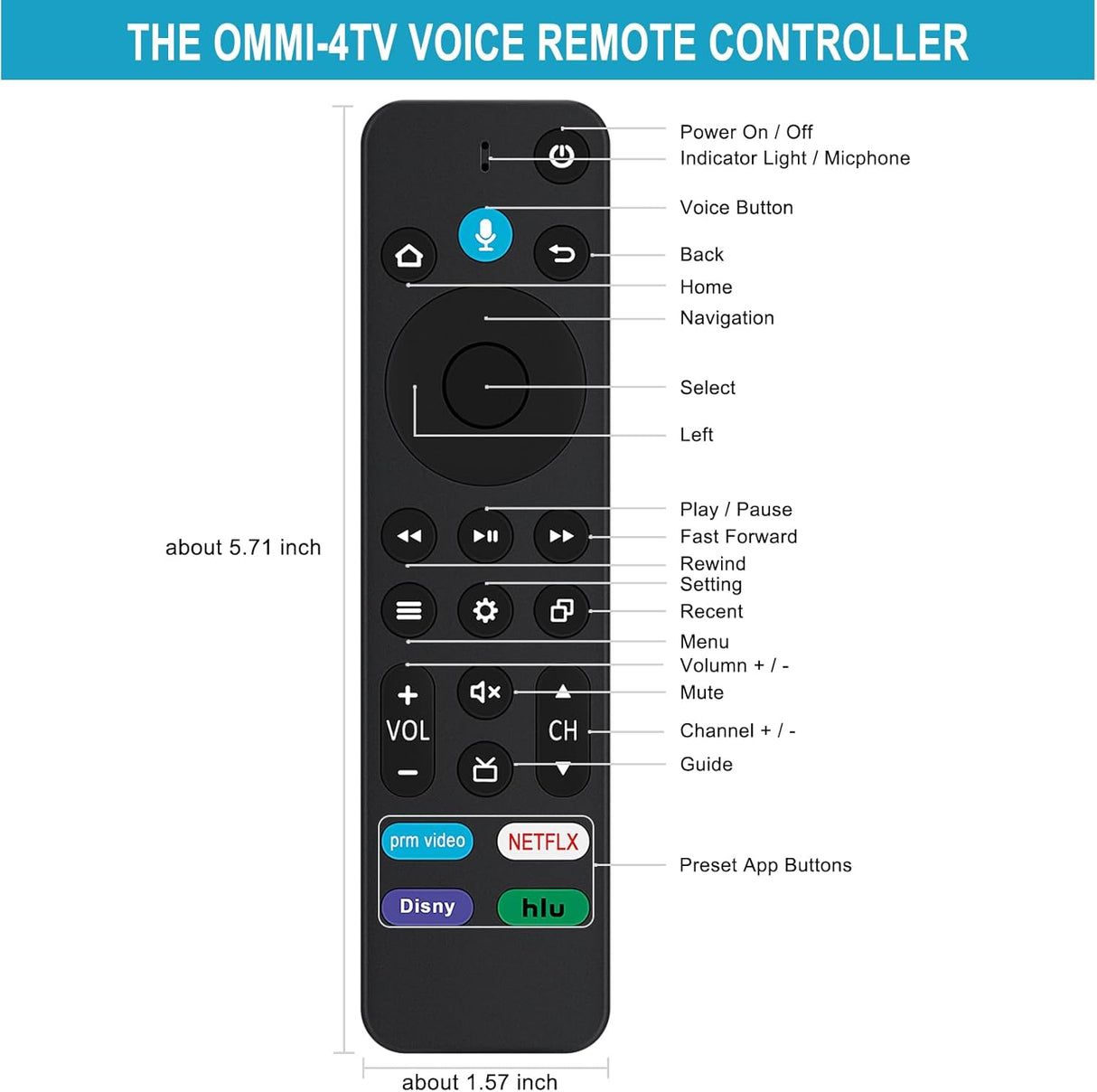 Control remoto Allimity para Amazon TV Cube y Smart TVs