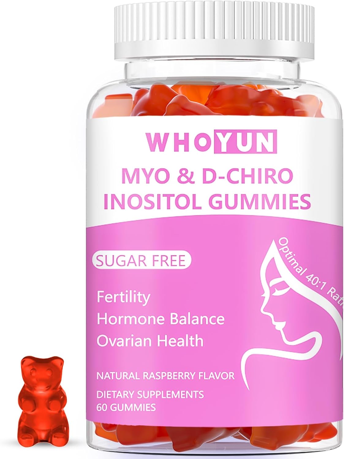 Gomitas de Inositol Sin Azúcar, 60 cápsulas, equilibrio hormonal