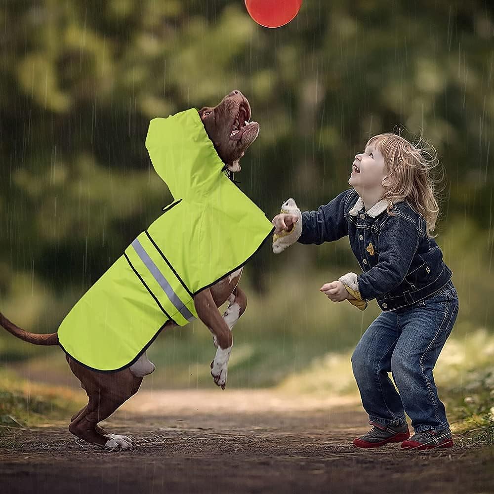 Capa de Lluvia para Perros - Chaqueta Impermeable Ajustable - Mediana