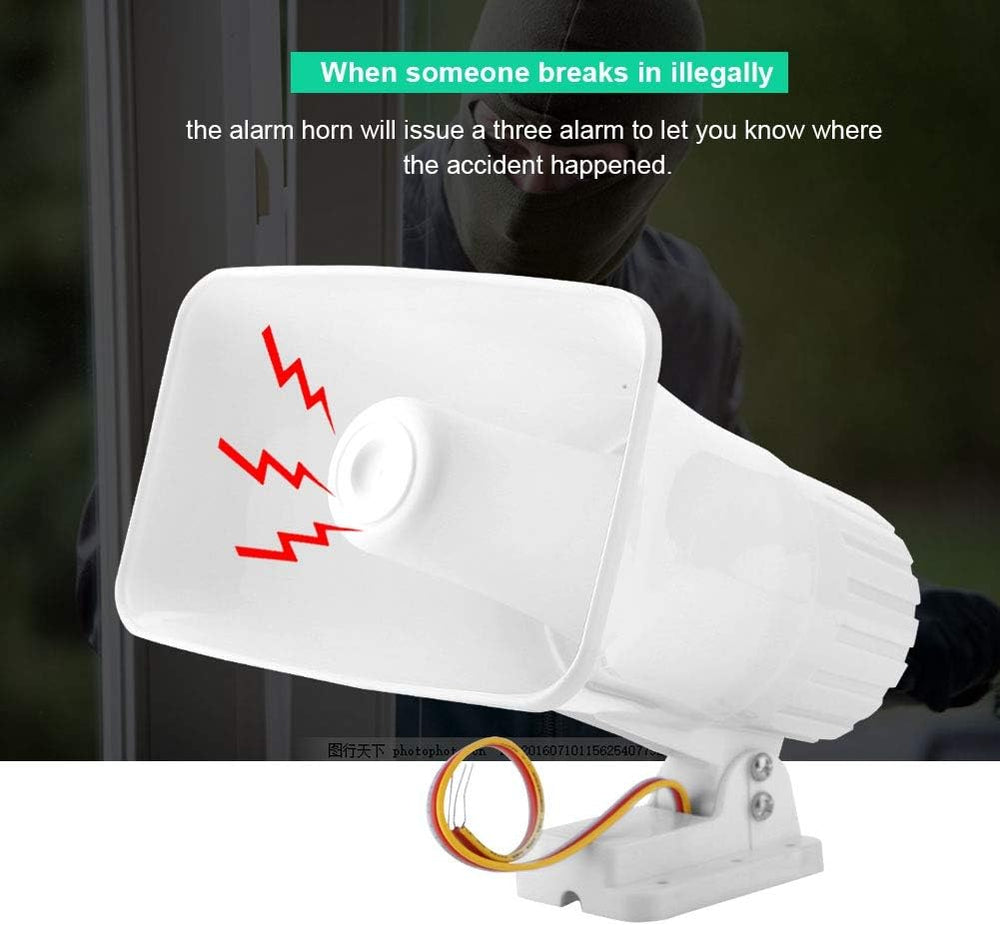 Wired Alarm Siren Horn, 150 dB DC 12V Dual Tone Wired Horn Siren