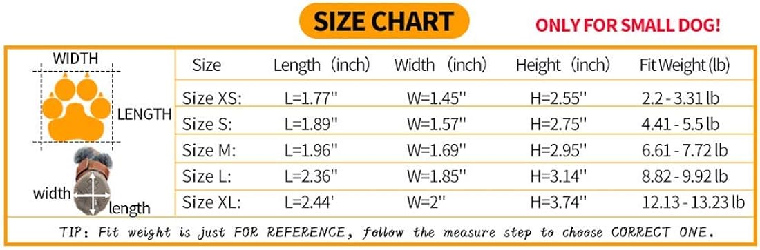 PIHAPPY - Botas de invierno para perros pequeños, antideslizantes, suaves, suela antideslizante, protectores para patas de cachorros, 4 unidades