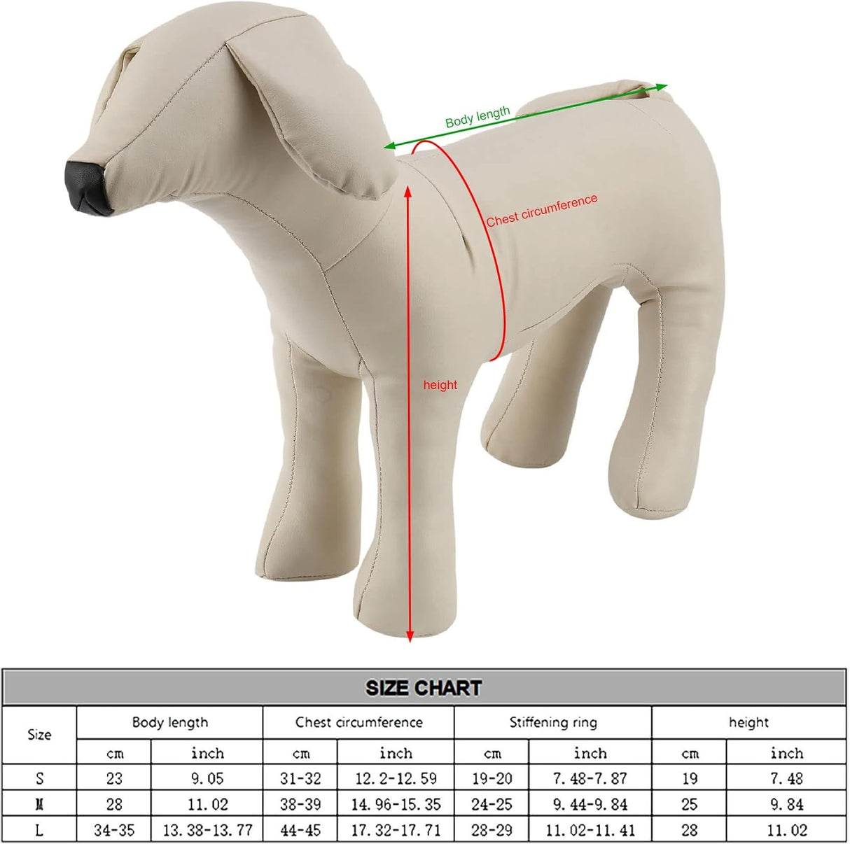 Maniquí de perro de piel, modelo M, para exhibición de mascotas