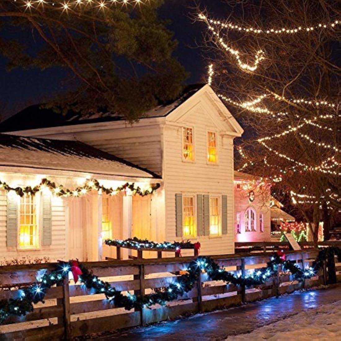 BOLWEO 2 unidades de luces solares con cadena de luces,