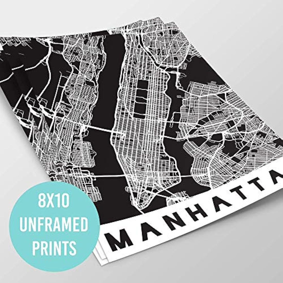 Arte de pared de la ciudad de Nueva York Blanco y negro