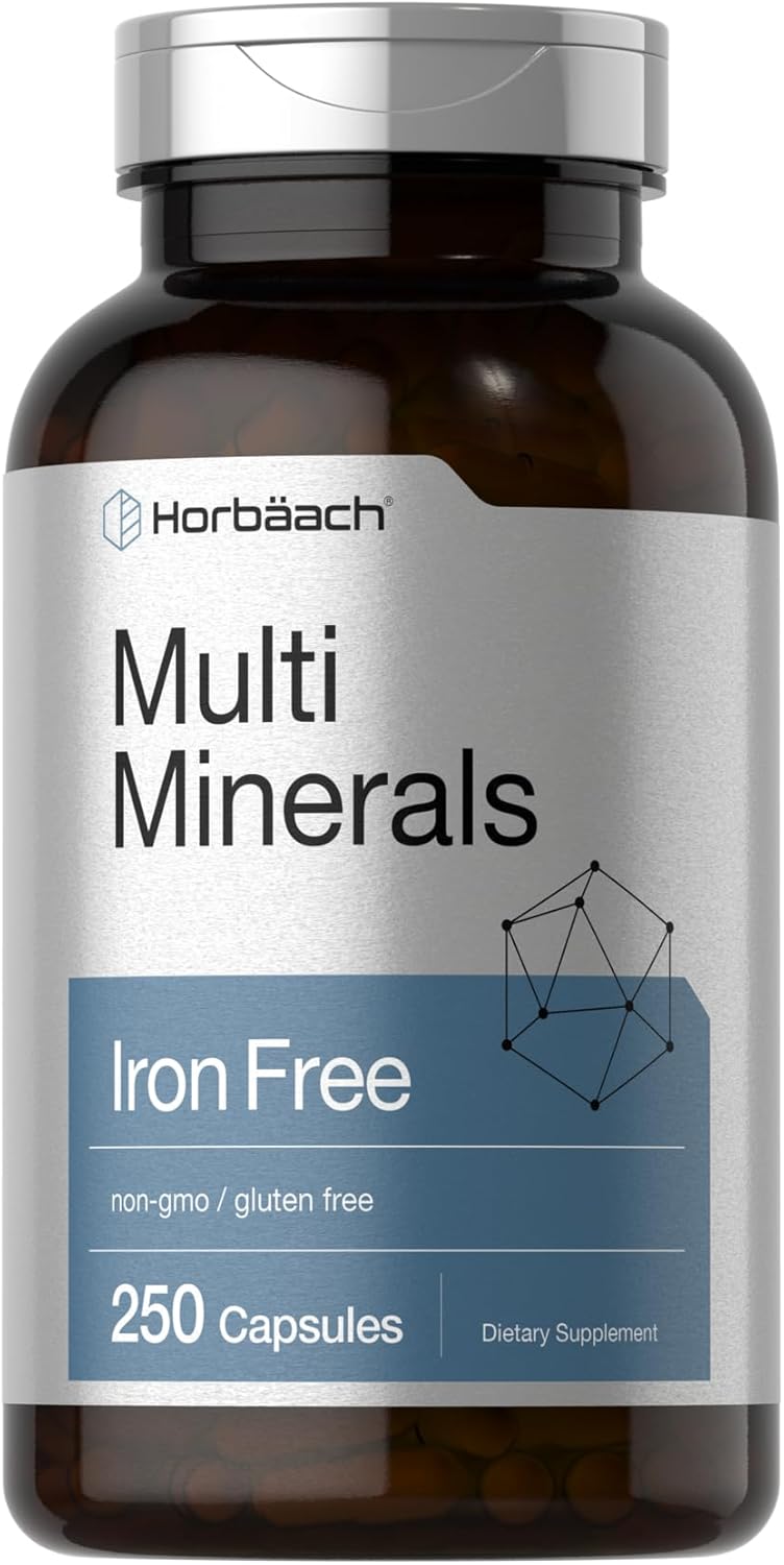 Suplemento Multiminerales Horbäach | 250 Cápsulas | Libre de Hierro