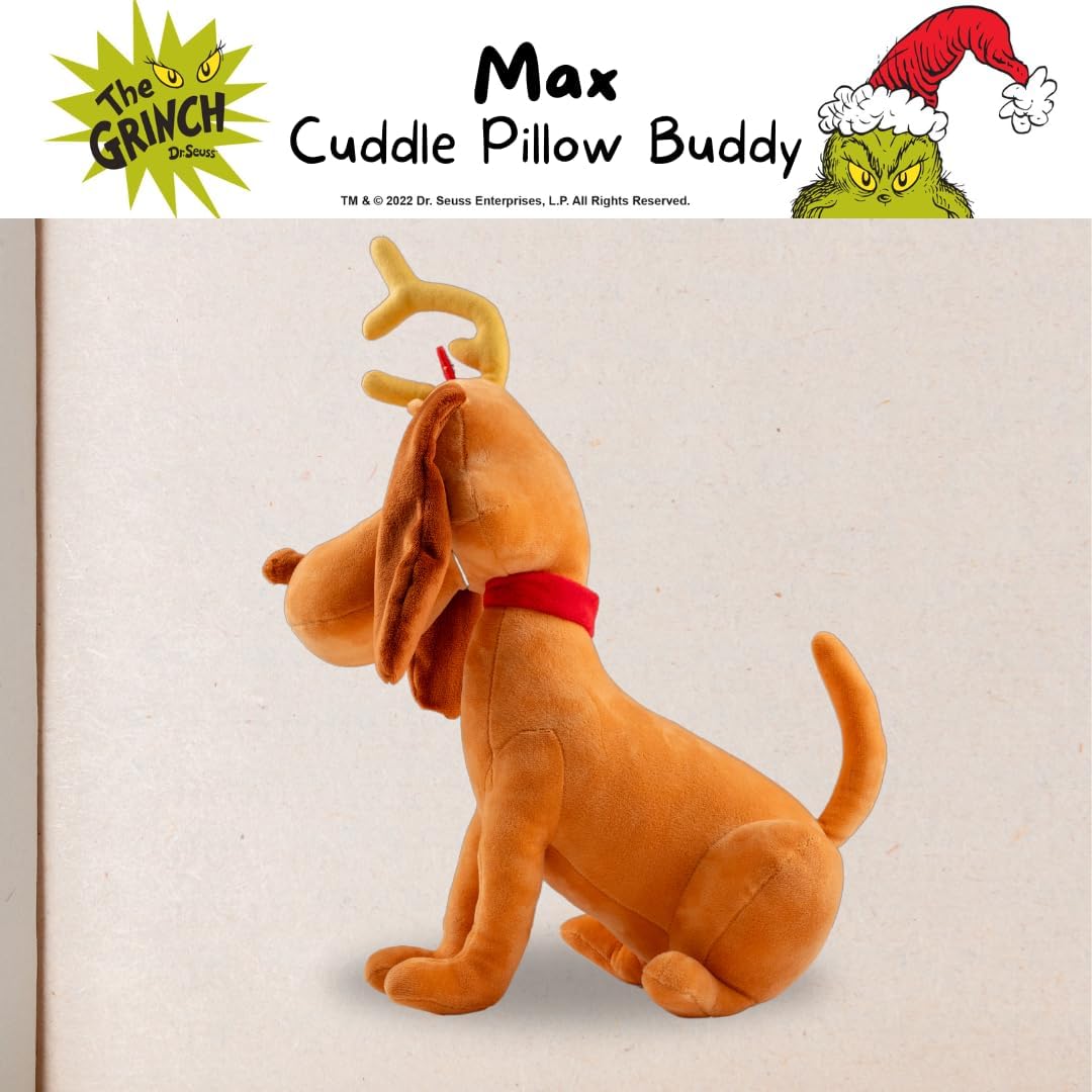 Almohada Cuddle Max Perro Dr. Seuss Suave Navidad Oficial