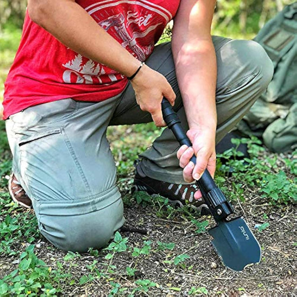 Pala plegable portátil, multiherramienta de acampada,iunio.