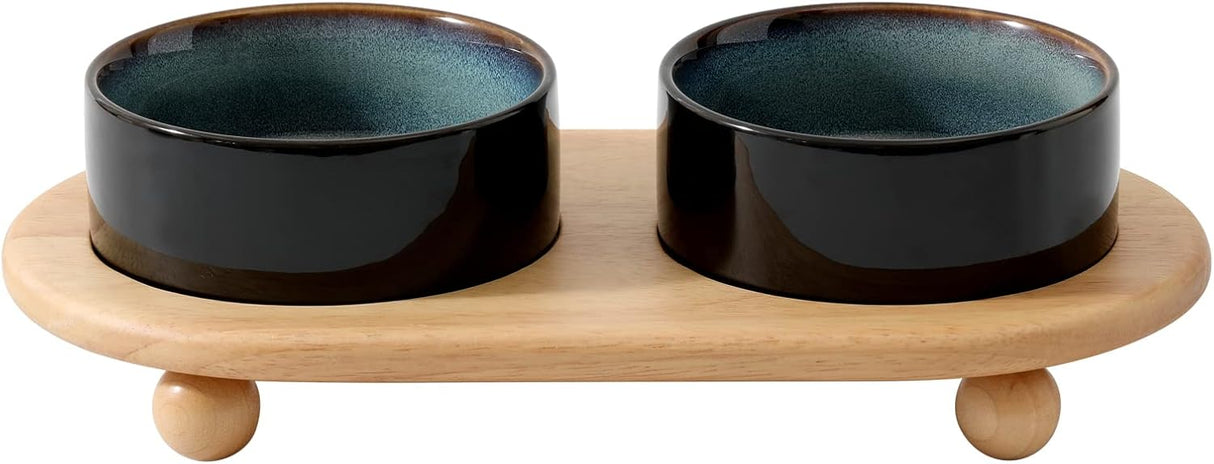 Havniva Cuenco elevado de cerámica para comida y agua gatos