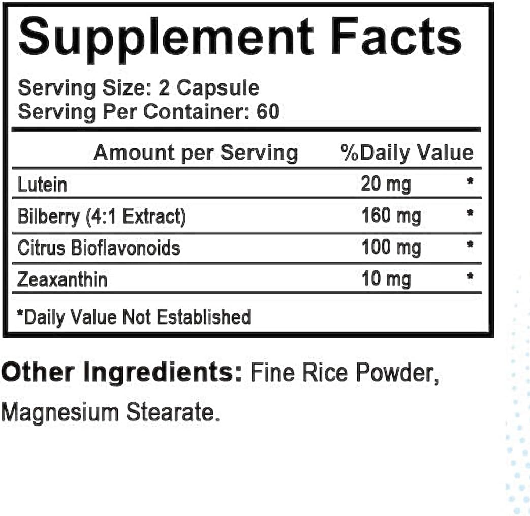 Suplemento total de complejo ocular con luteína +zeaxantina