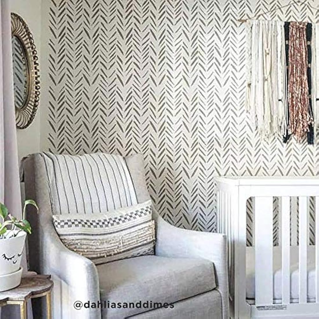 Plantilla de pared con pinceles, para decoración de pared, y suelos