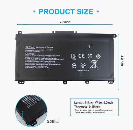 Batería para laptop Pavilion 15-CC 15-CD 14-BF 15-CC0XX