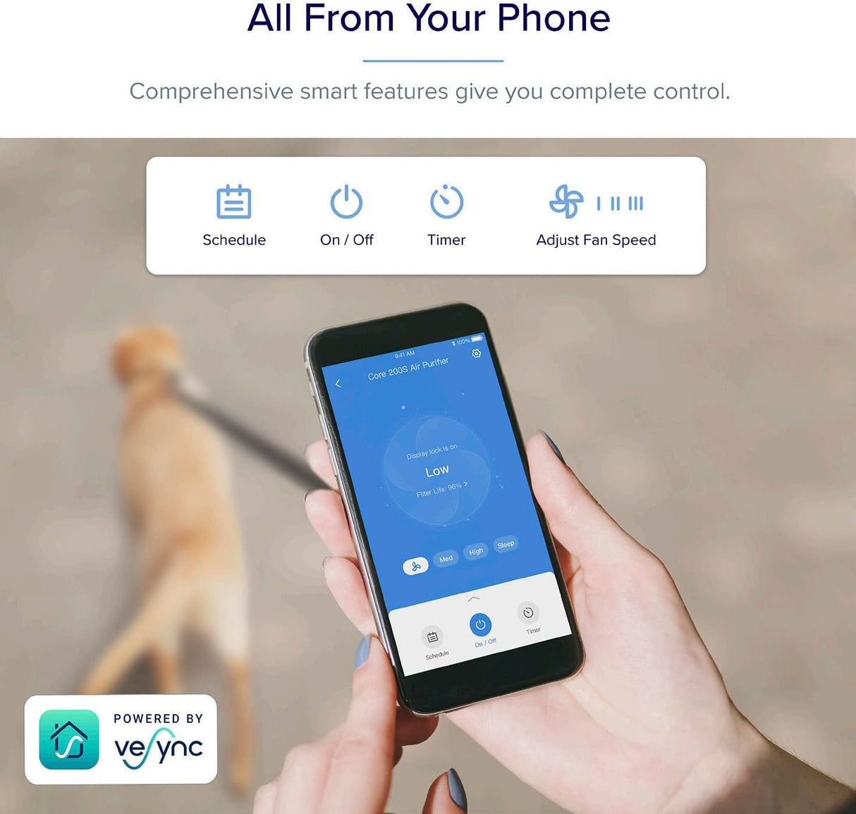 Purificador de aire para dormitorio LEVOIT Core 200S