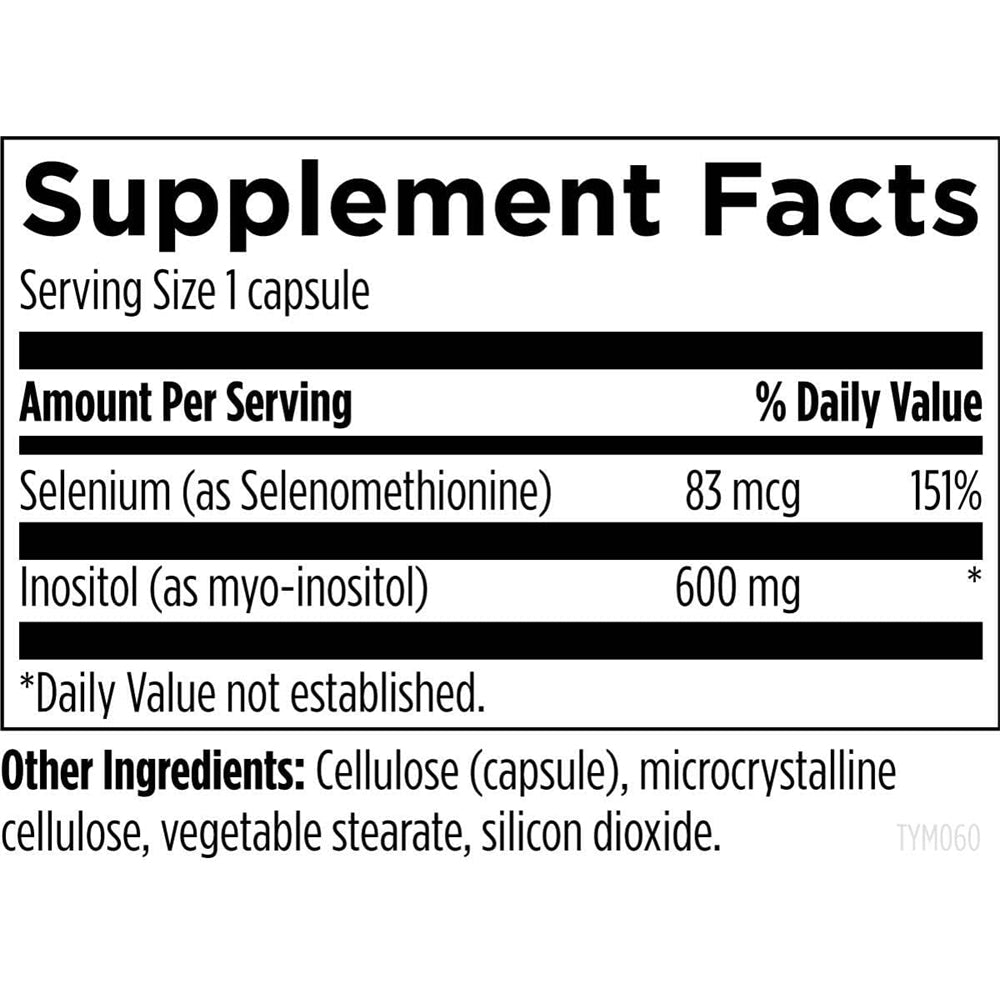 Suplemento de apoyo para la tiroides con selenio 60 cápsulas