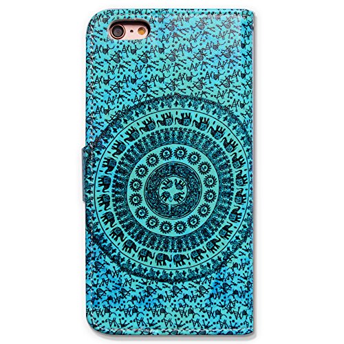 Funda de cuero de mandala para celular