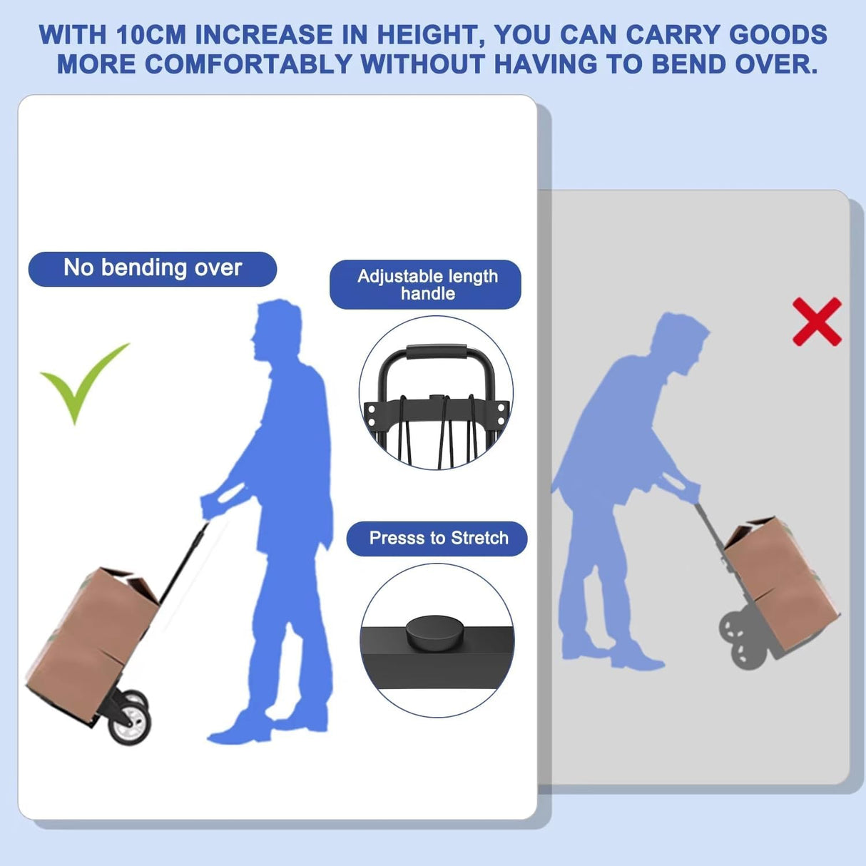 Carretilla Plegable y Dolly, Capacidad 200 LB, Aluminio, Modelo X