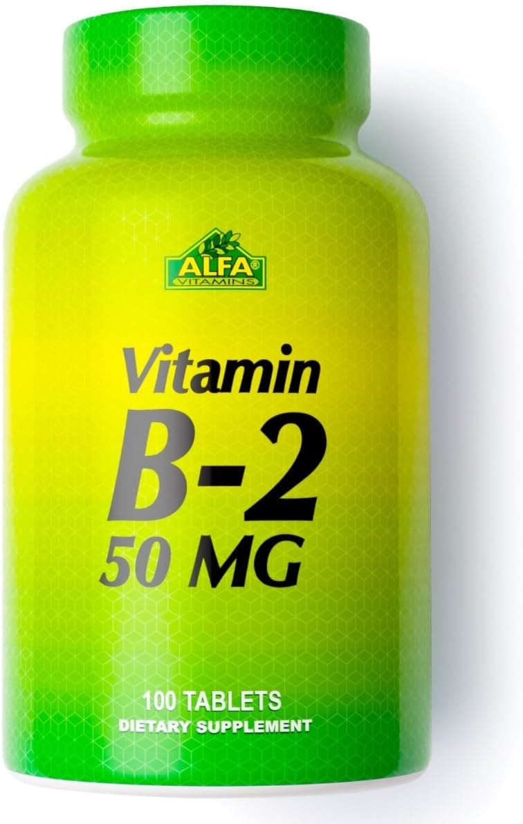 Alfa Vitamins B2 Riboflavina 50mg Suplemento 100 Tabletas