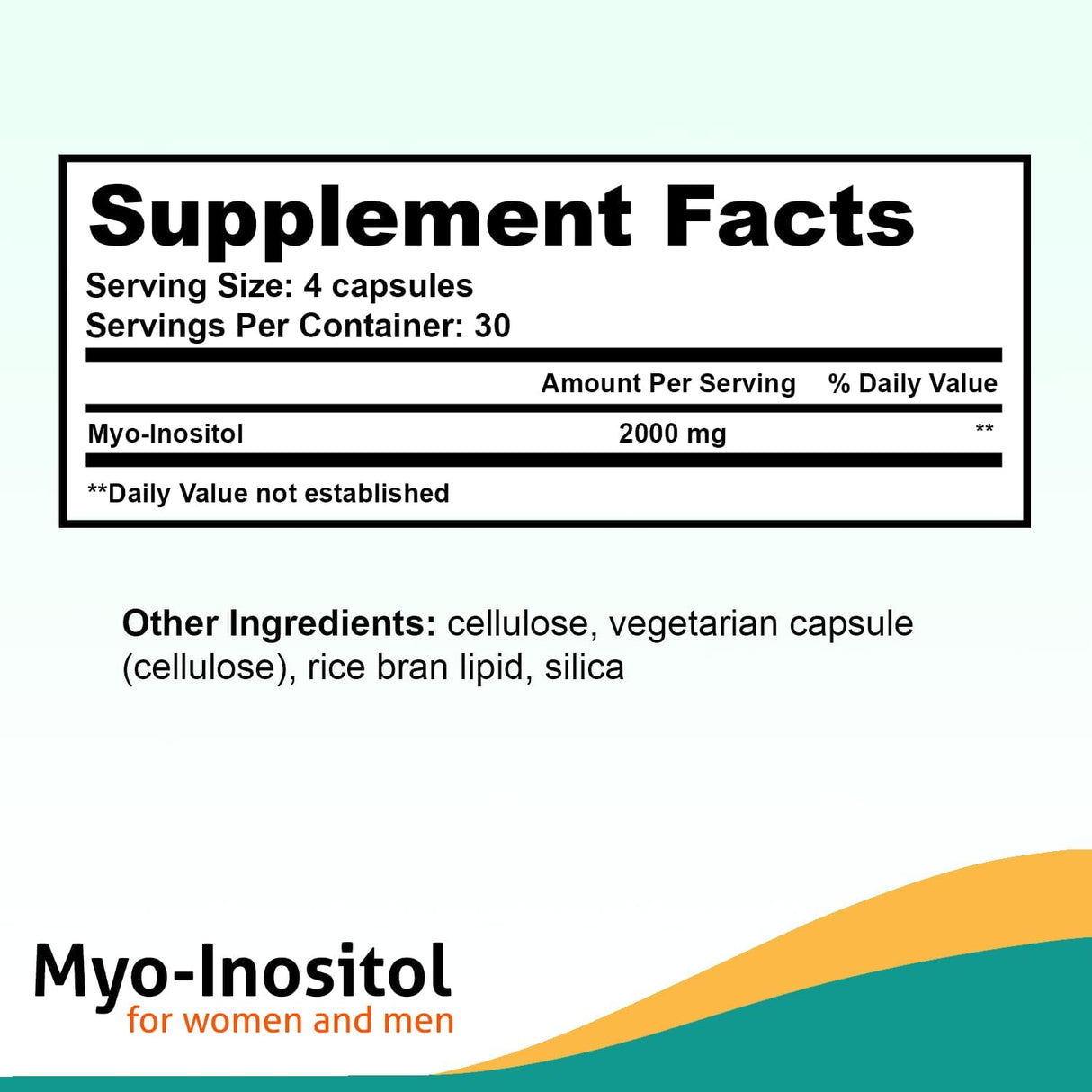 Suplemento de mio-inositol de 2000 mg fertilidad masculino
