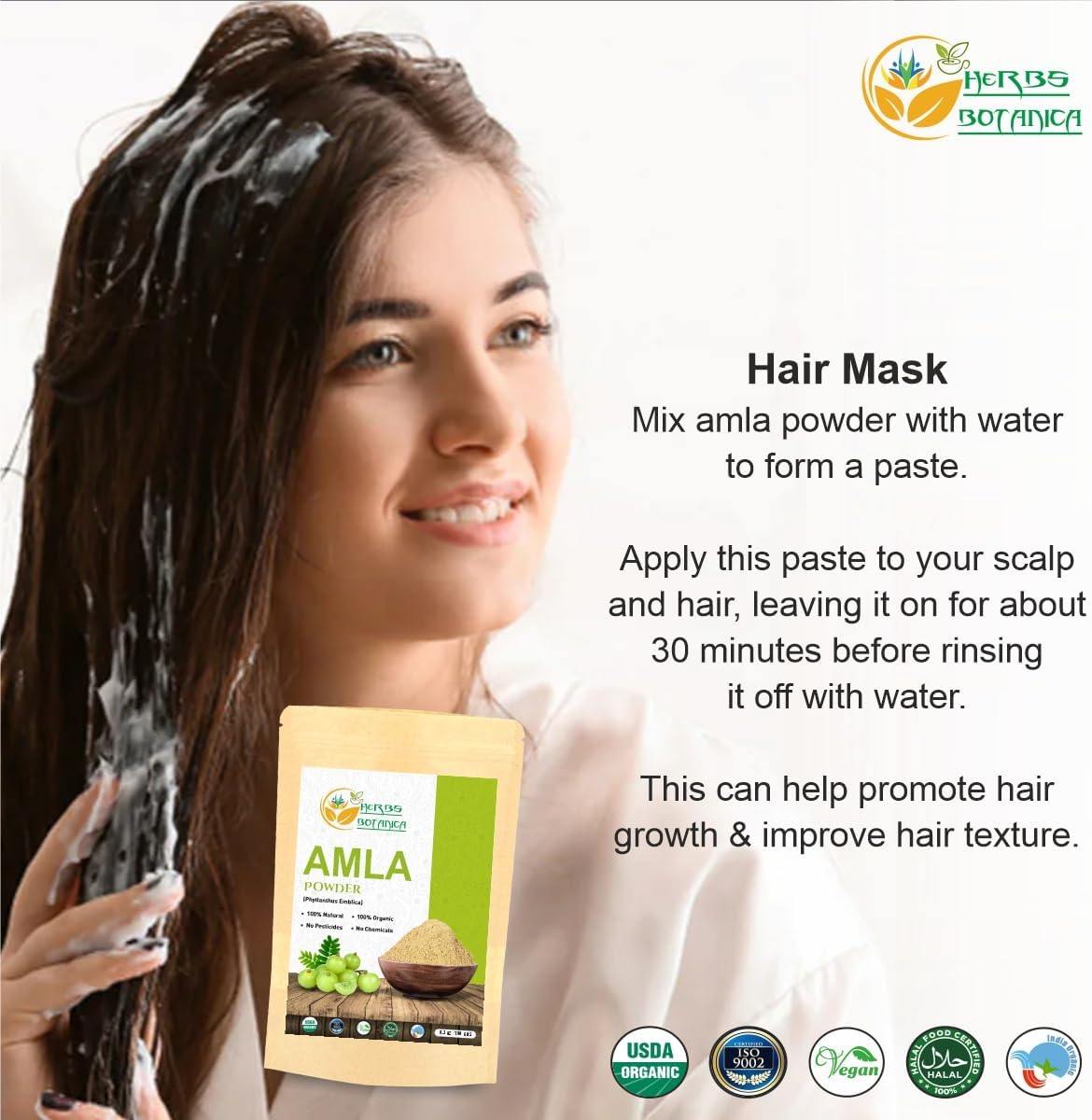 Polvo Orgánico de Amla para Crecimiento del Cabello y Apoyo Inmunológico