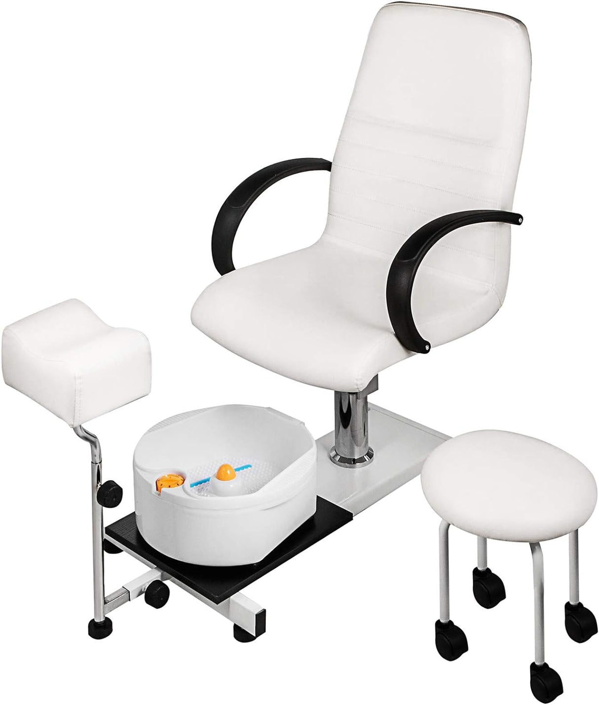 Happybuy Unidad de pedicura de spa ajustable de limpiar blanco