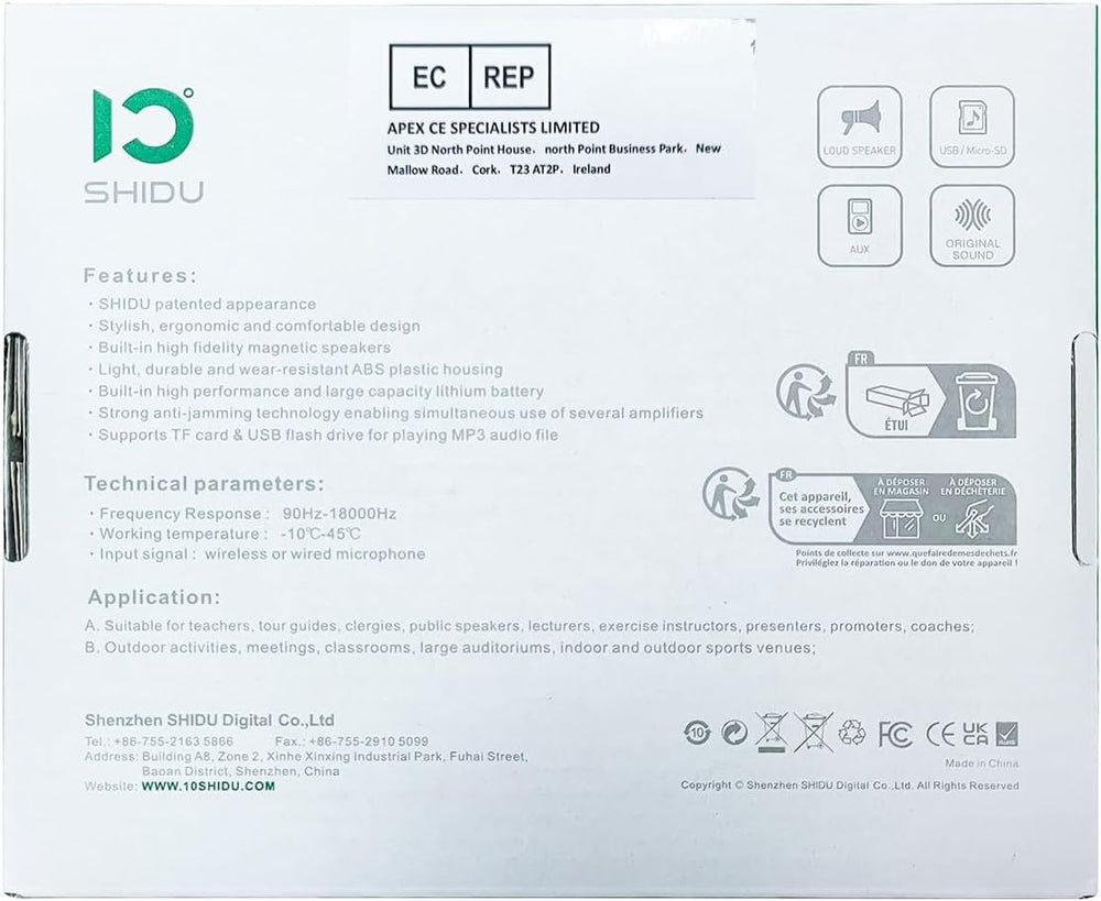 Amplificador de Voz Portátil Bluetooth con Micrófono 10W