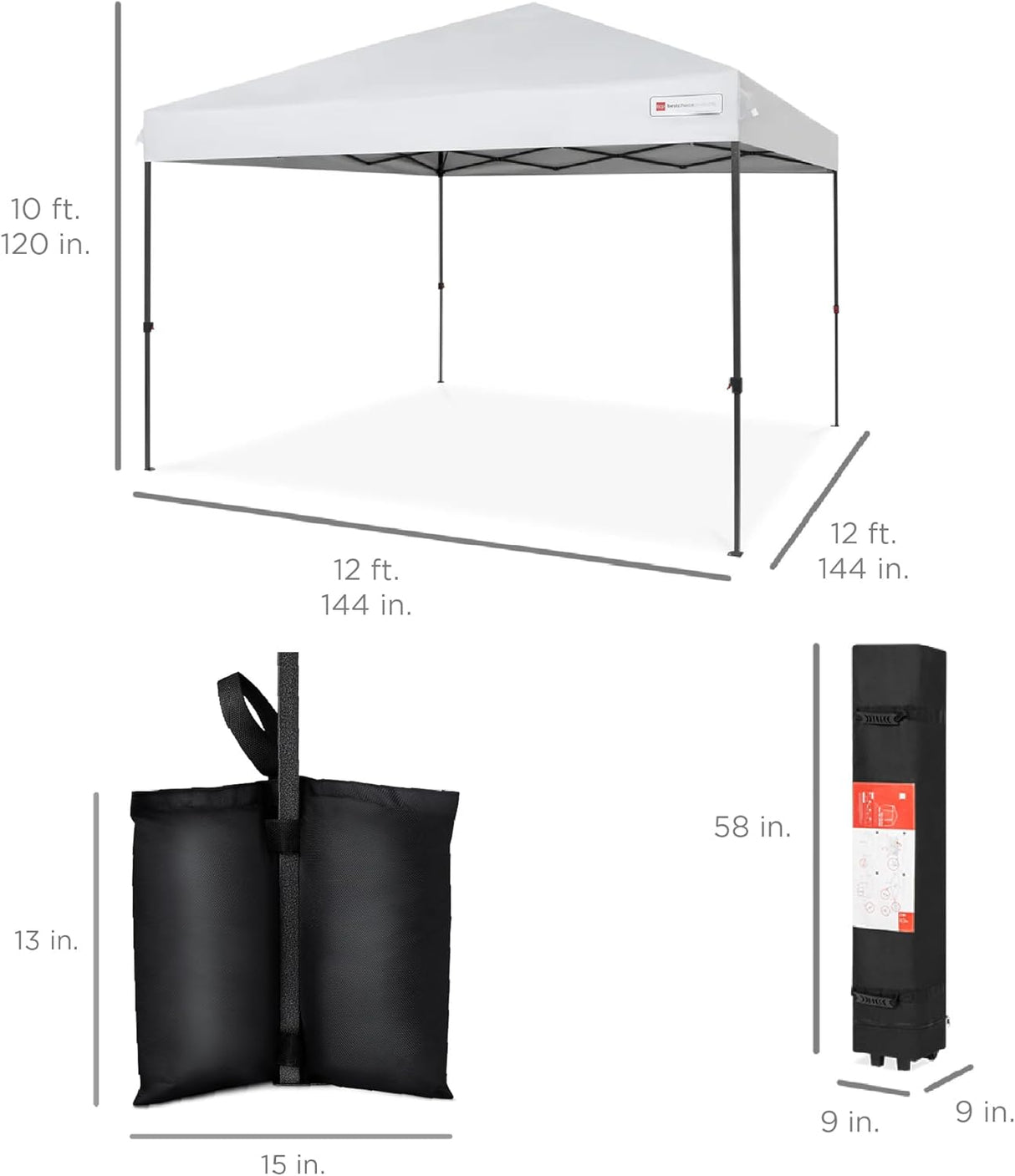 Tienda Pop-Up 12x12ft para 1 Persona - Carpa Instantánea