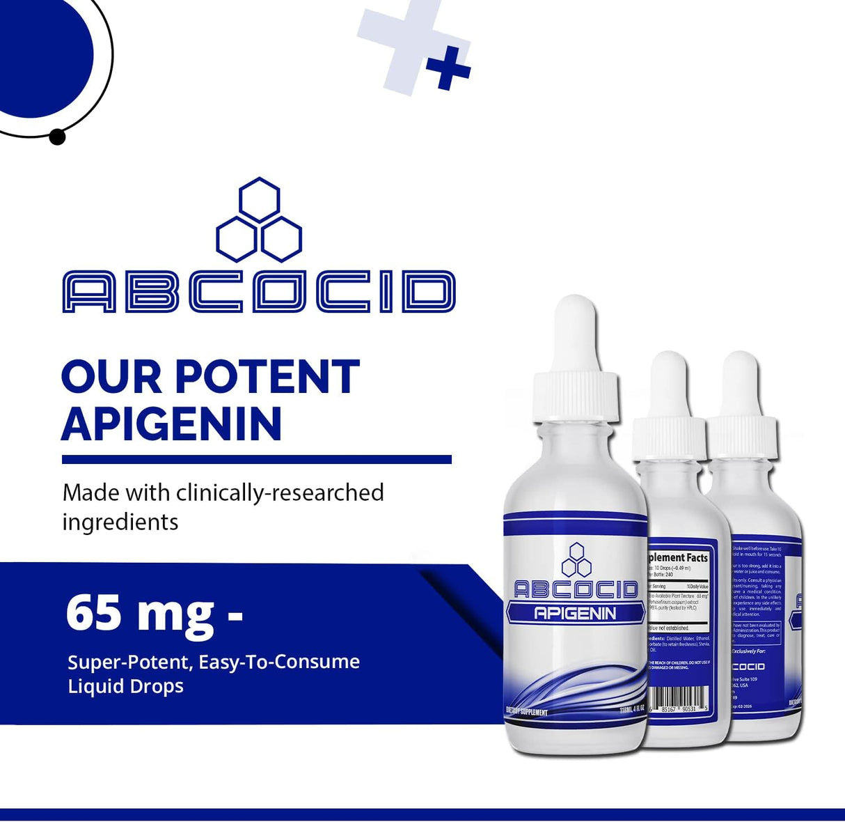 Apigenina 65 mg líquido de 4 onzas 240 porciones ABCOCID