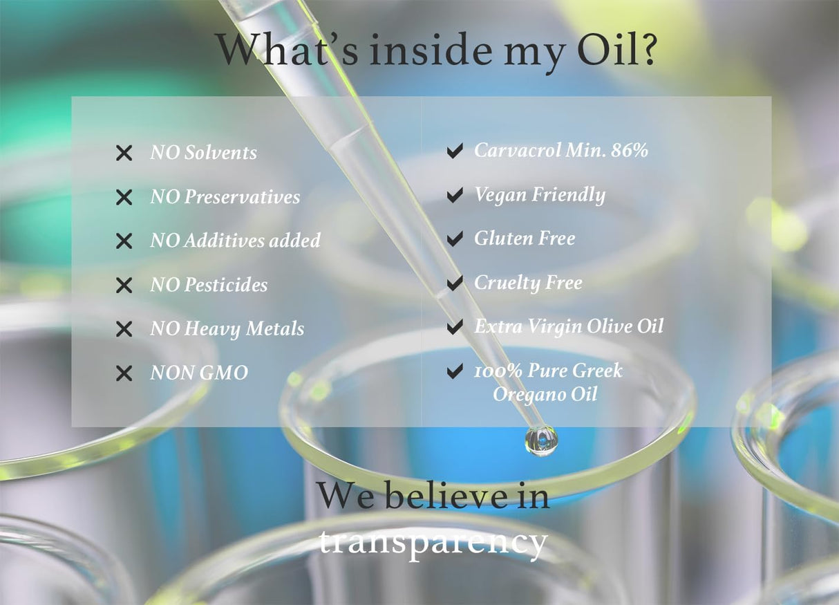 Aceite de Orégano Orgánico Griego - Extra Fuert, Apoyo Inmune