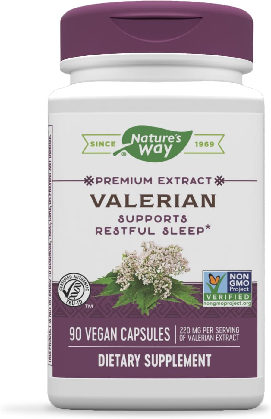 Suplemento Nature's Way Valeriana sin OMG sin gluten 220 mg