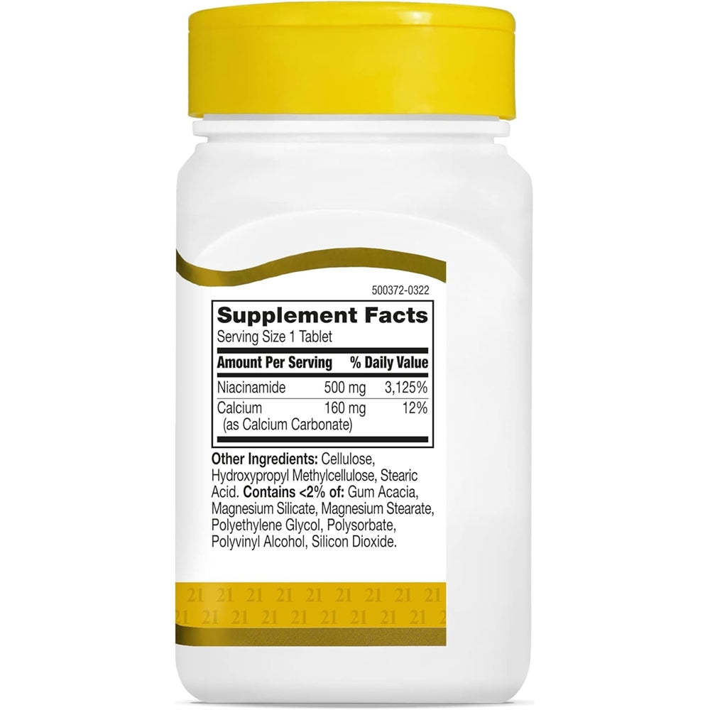 Suplemento Niacinamida 500 mg de liberación prolongada 110u