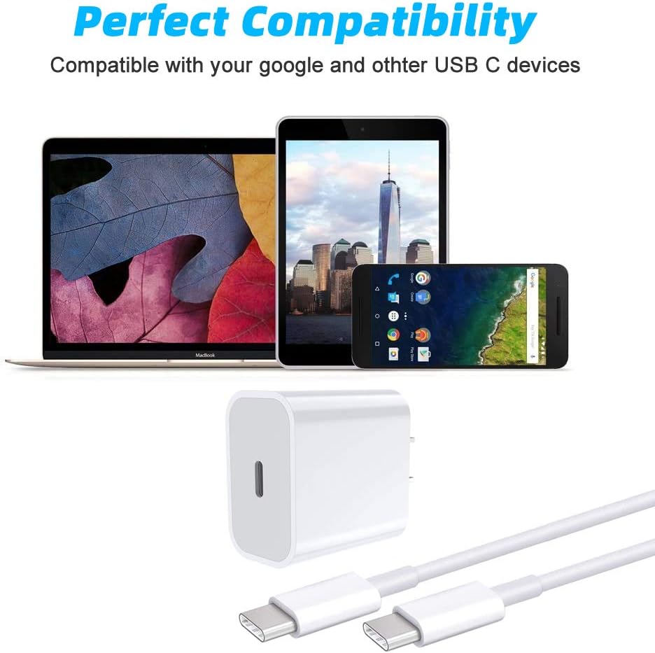 Cargador Rápido USB-C 20W para Google Pixel y Samsung