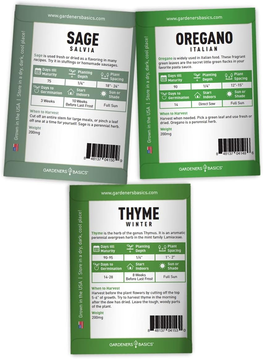 Semillas de Hierbas Italianas Gardeners Basics, 5 Variedades
