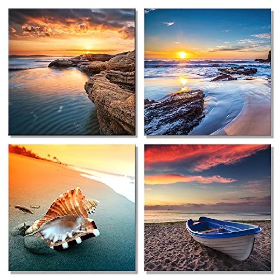 Cuadro sobre lienzo 4 paneles estirados y enmarcados