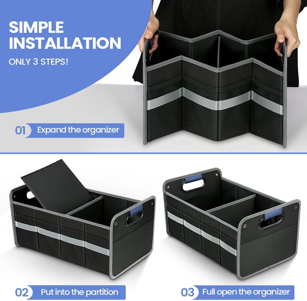 Organizador de Maletero para SUV, Multi-Compartimentos, Plegable