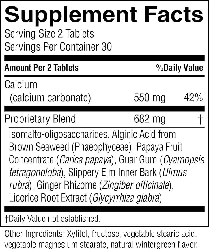 Suplementos Estomacal 60 Tabletas Masticables Ayuda Digestiva