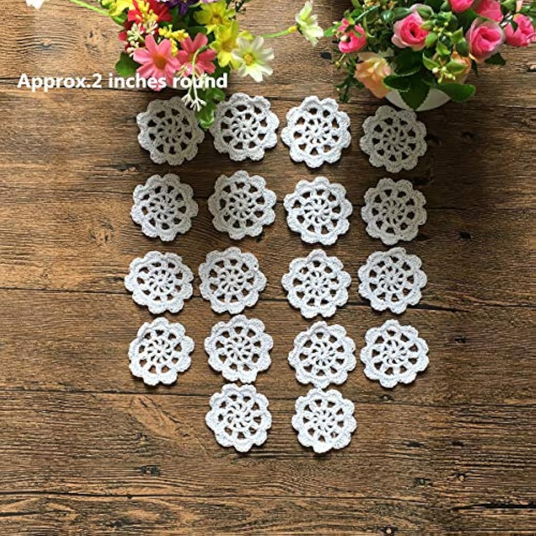 Mindplus - Juego de 18 adornos de ganchillo