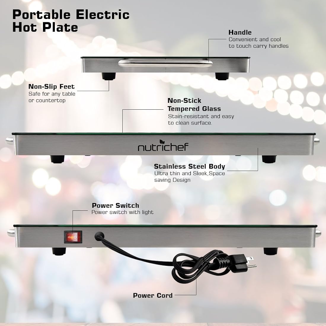Charola para conservar los alimentos calientes NutriChef