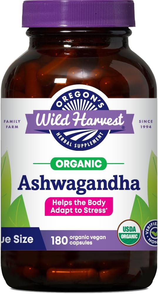 Suplemento Herbal Ashwagandha Oregon's Wild Harvest 180 Cápsulas